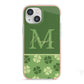 Personalised St Patricks Day Monogram iPhone 13 Mini TPU Impact Case with Pink Edges