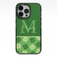 Personalised St Patricks Day Monogram iPhone 13 Pro Black Impact Case on Silver phone
