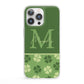 Personalised St Patricks Day Monogram iPhone 13 Pro Clear Bumper Case