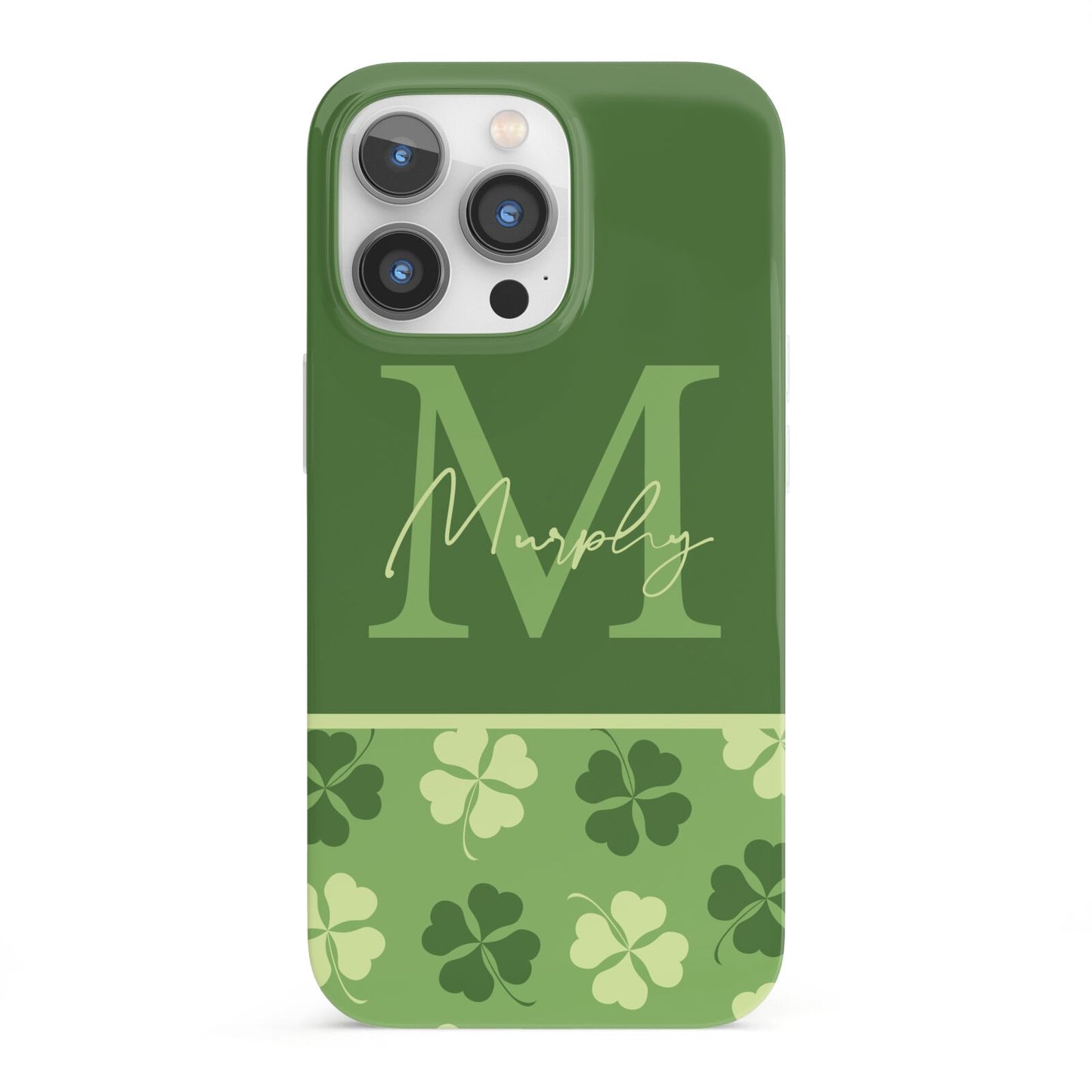 Personalised St Patricks Day Monogram iPhone 13 Pro Full Wrap 3D Snap Case