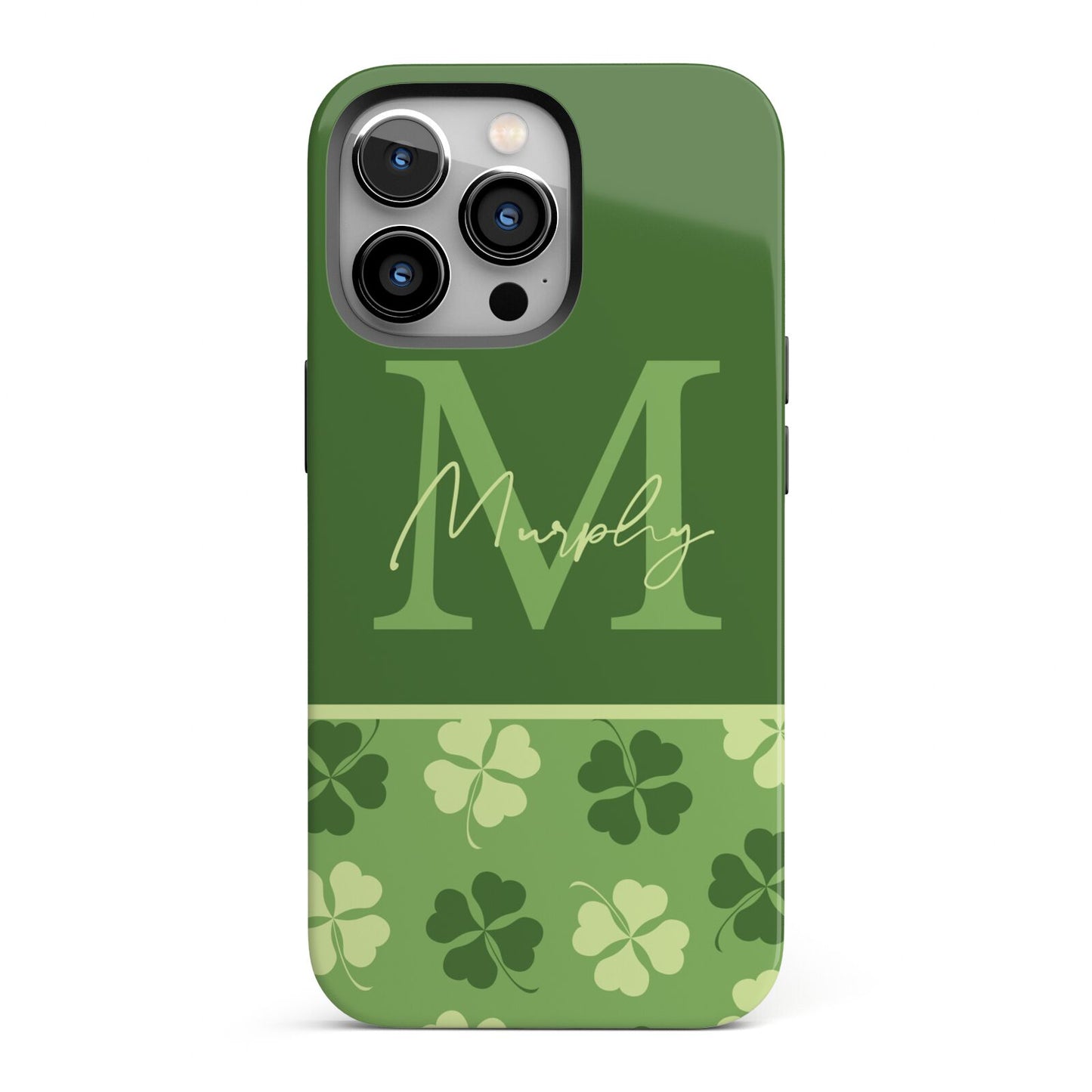 Personalised St Patricks Day Monogram iPhone 13 Pro Full Wrap 3D Tough Case