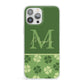 Personalised St Patricks Day Monogram iPhone 13 Pro Max Clear Bumper Case