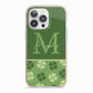 Personalised St Patricks Day Monogram iPhone 13 Pro TPU Impact Case with Pink Edges