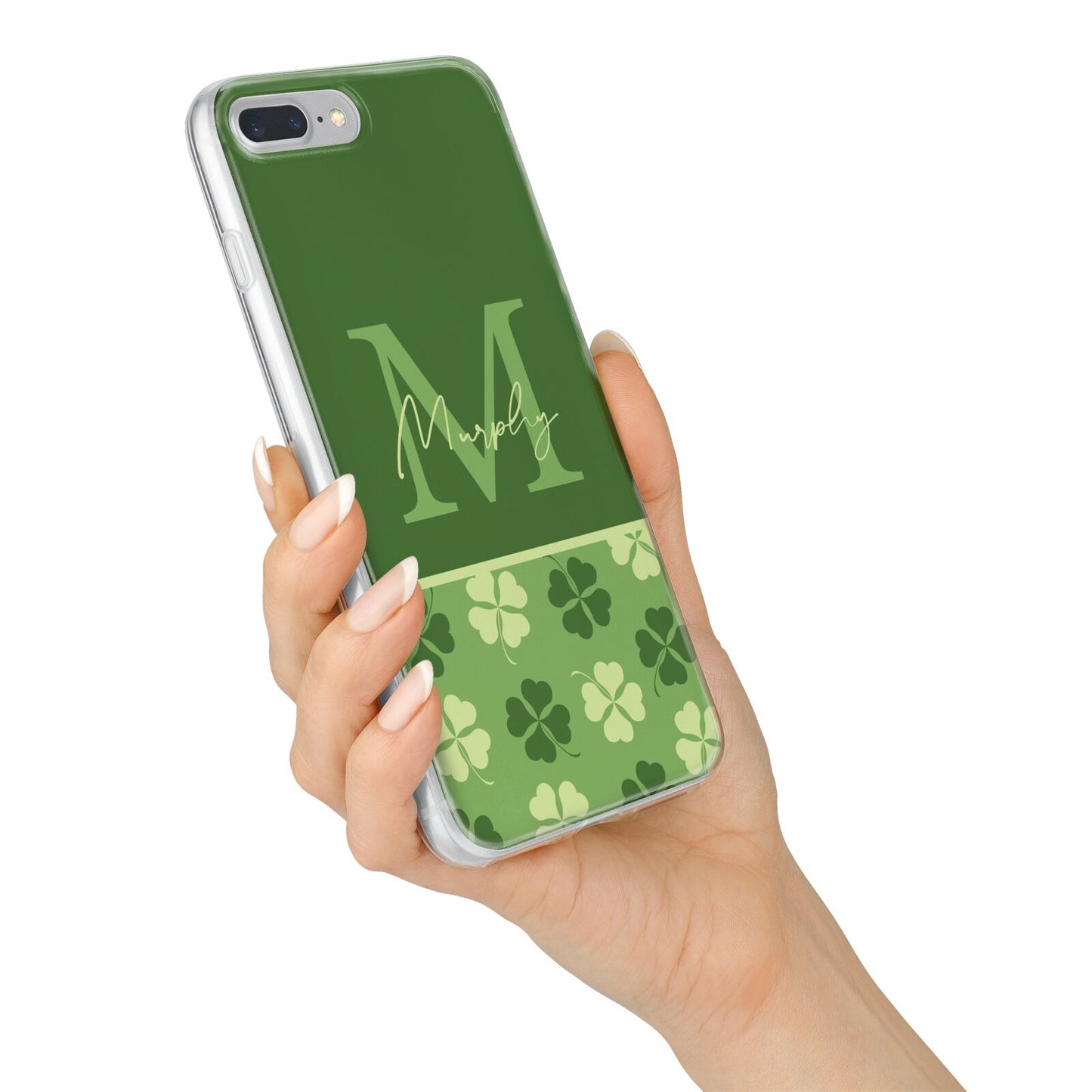Personalised St Patricks Day Monogram iPhone 7 Plus Bumper Case on Silver iPhone Alternative Image
