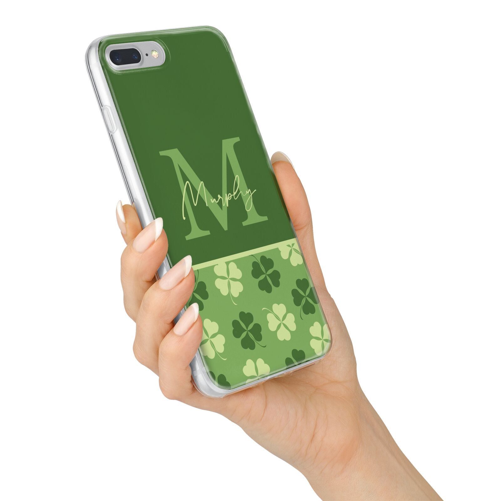 Personalised St Patricks Day Monogram iPhone 7 Plus Bumper Case on Silver iPhone Alternative Image