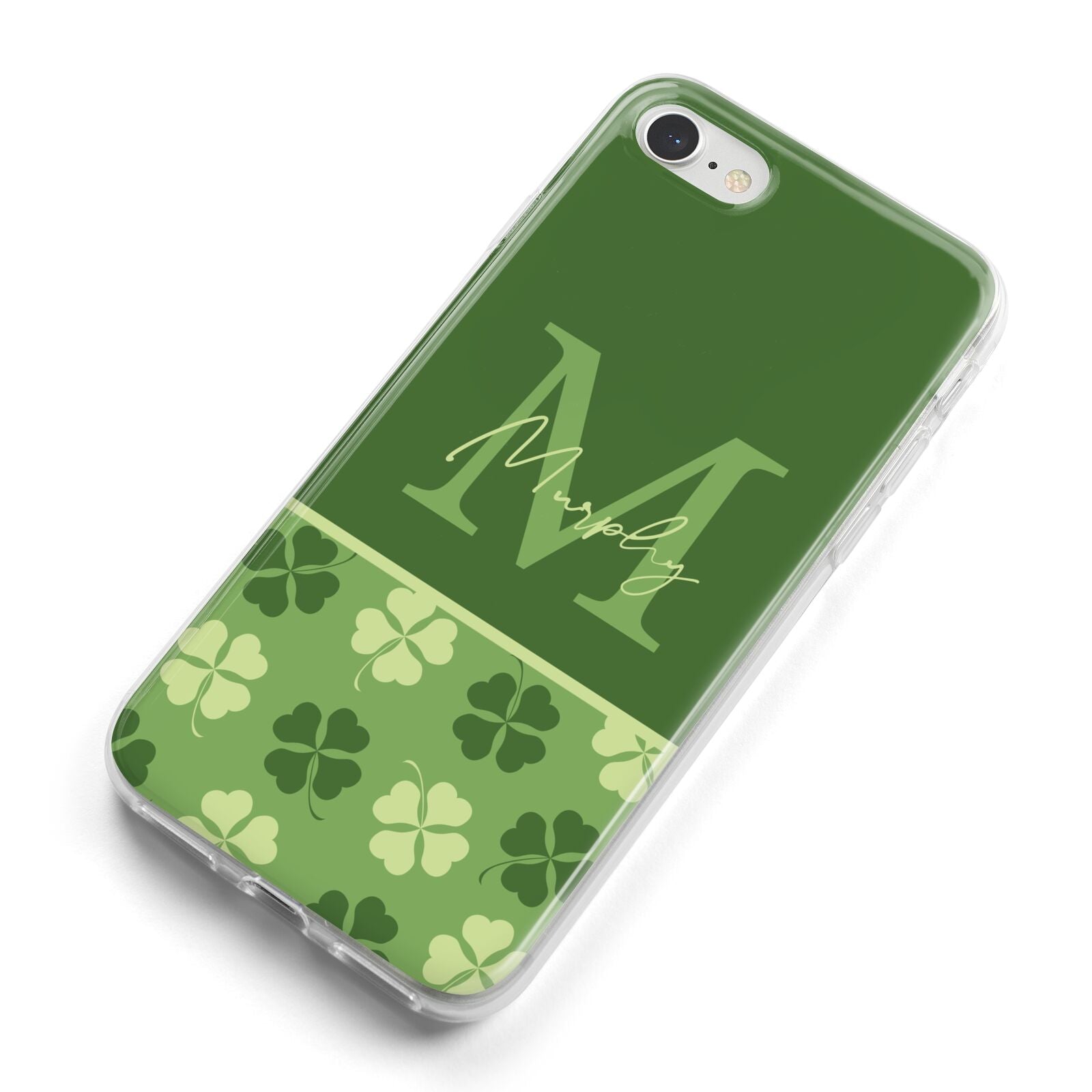 Personalised St Patricks Day Monogram iPhone 8 Bumper Case on Silver iPhone Alternative Image