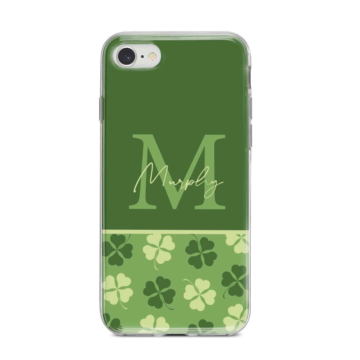 Personalised St Patricks Day Monogram iPhone 8 Bumper Case on Silver iPhone