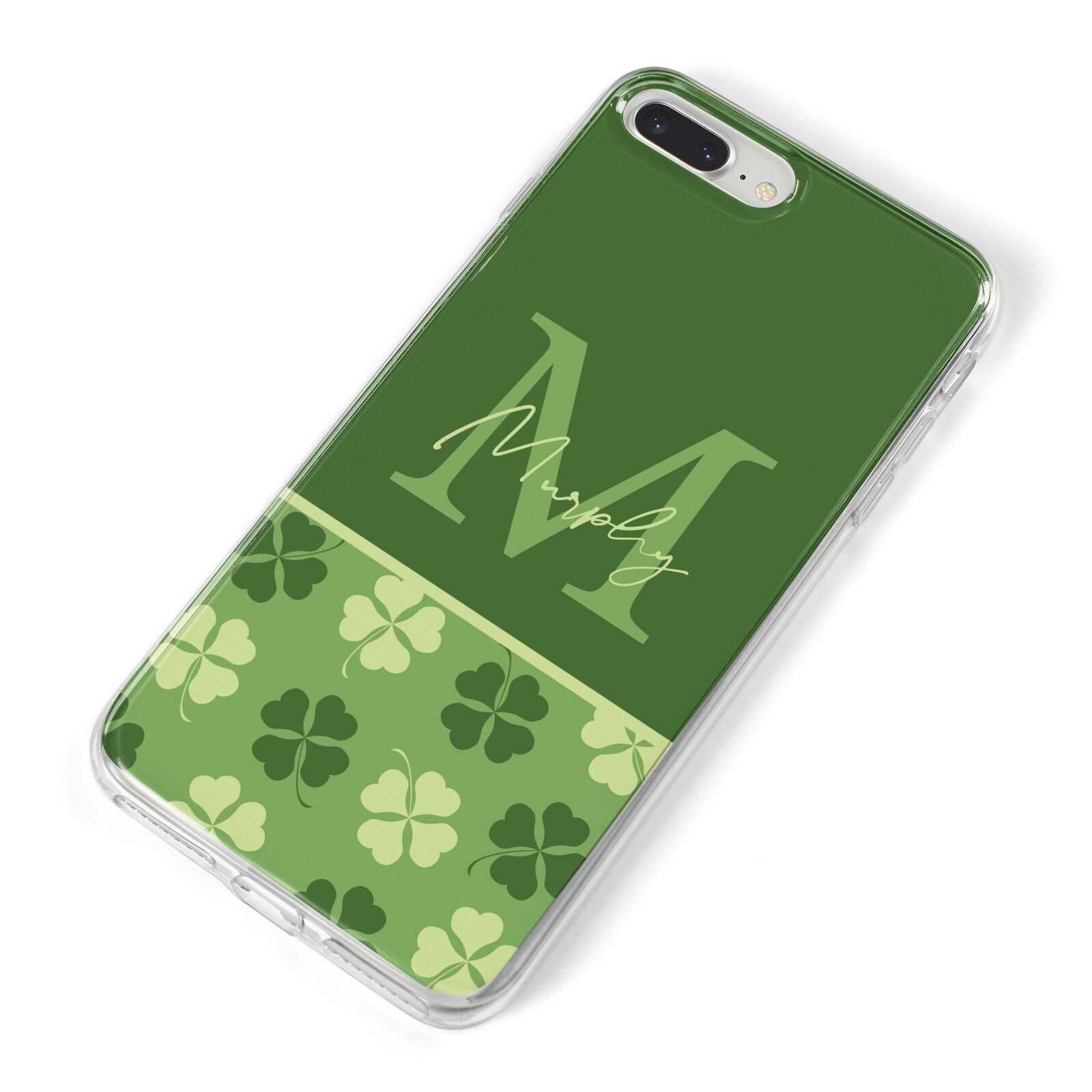 Personalised St Patricks Day Monogram iPhone 8 Plus Bumper Case on Silver iPhone Alternative Image