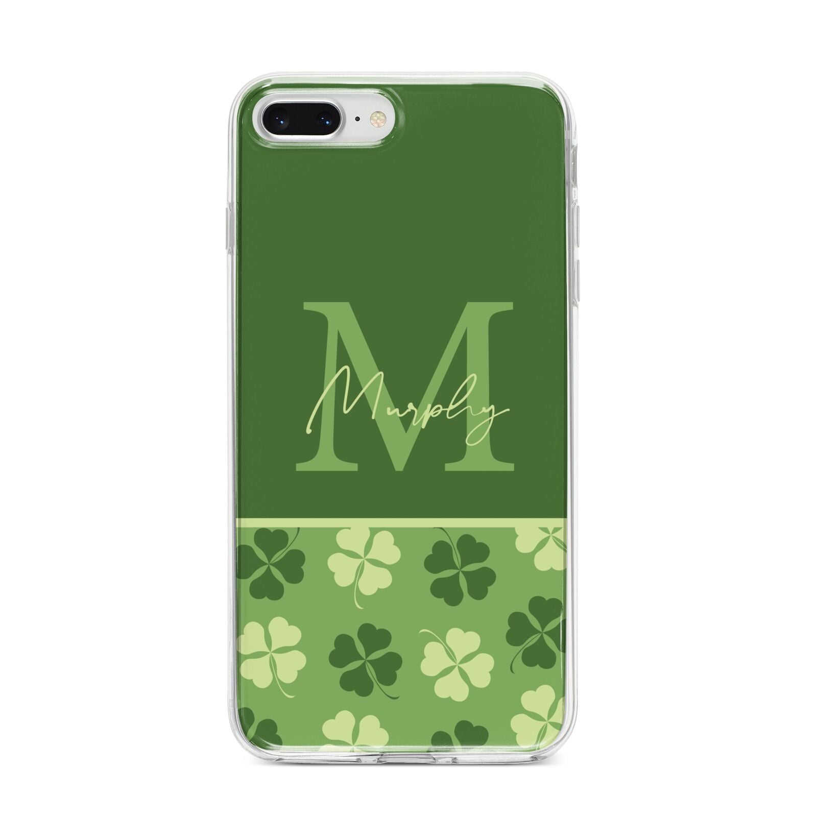 Personalised St Patricks Day Monogram iPhone 8 Plus Bumper Case on Silver iPhone