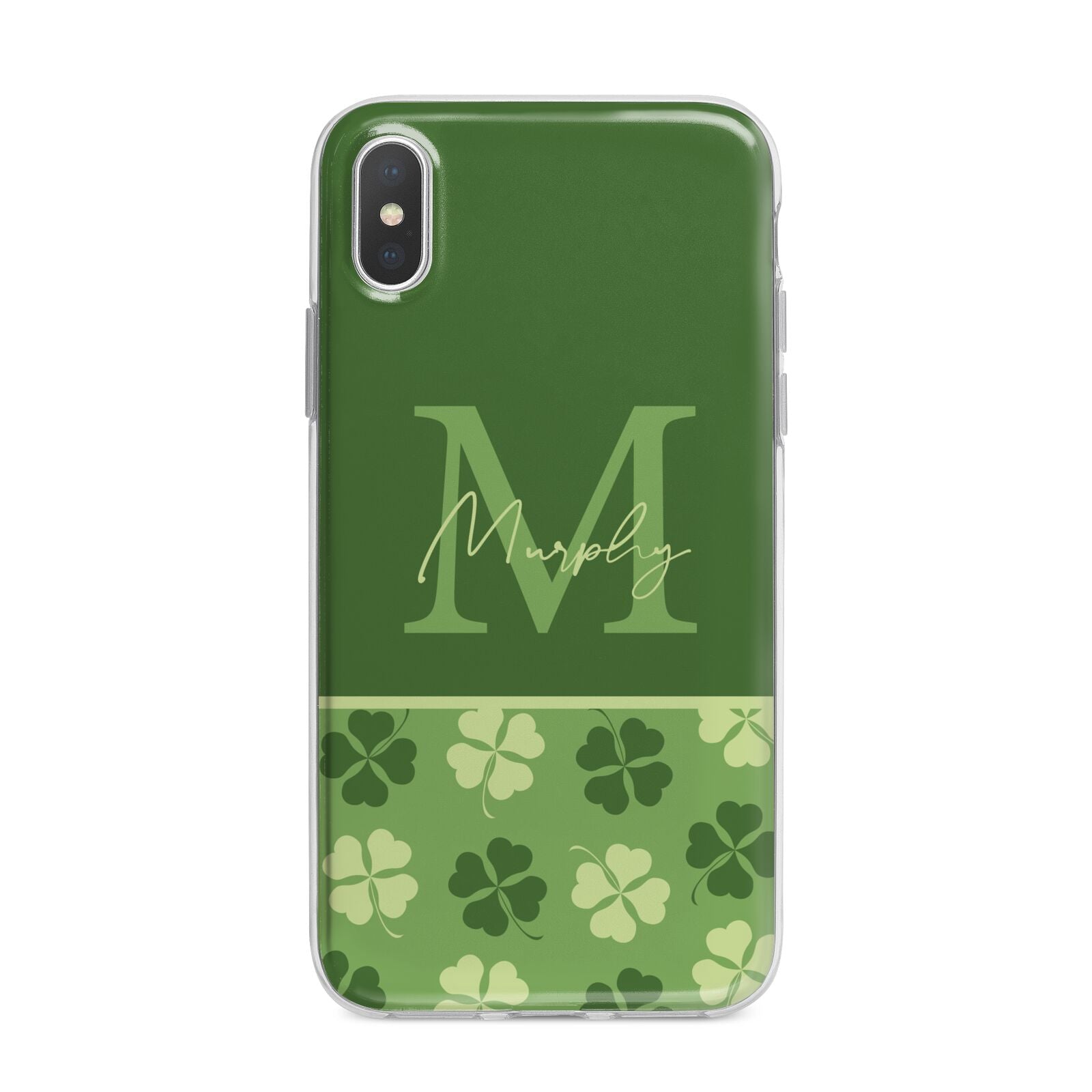 Personalised St Patricks Day Monogram iPhone X Bumper Case on Silver iPhone Alternative Image 1