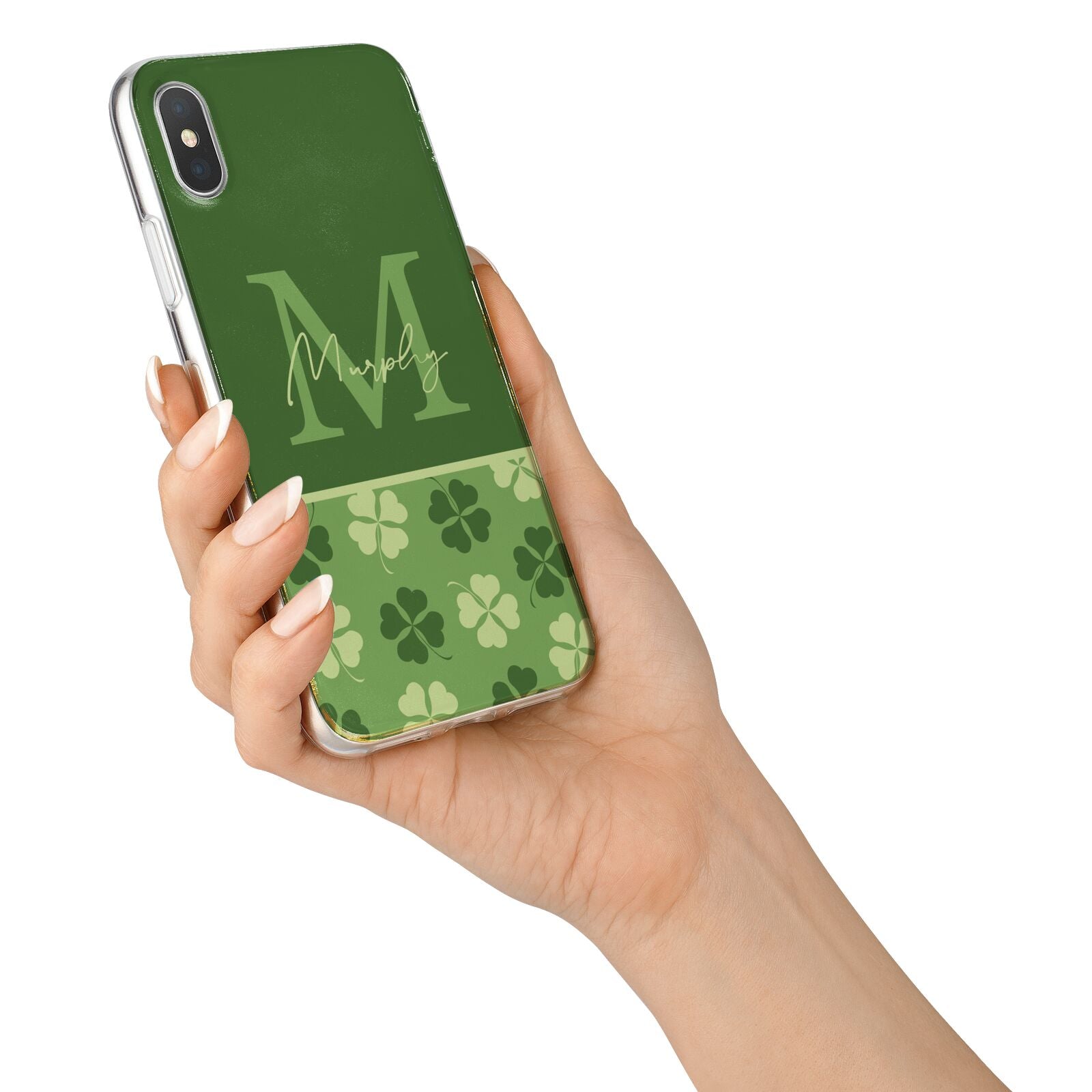 Personalised St Patricks Day Monogram iPhone X Bumper Case on Silver iPhone Alternative Image 2