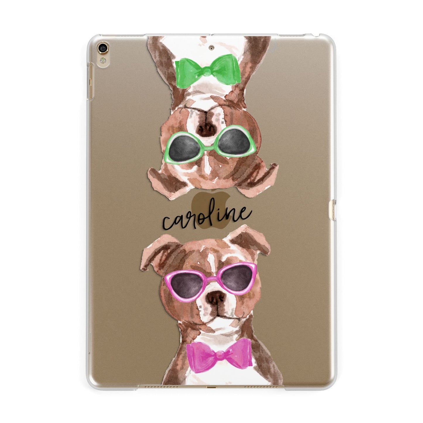 Personalised Staffordshire Bull Terrier Apple iPad Gold Case