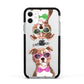 Personalised Staffordshire Bull Terrier Apple iPhone 11 in White with Black Impact Case