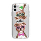 Personalised Staffordshire Bull Terrier Apple iPhone 11 in White with Bumper Case