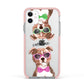 Personalised Staffordshire Bull Terrier Apple iPhone 11 in White with Pink Impact Case