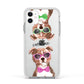 Personalised Staffordshire Bull Terrier Apple iPhone 11 in White with White Impact Case