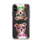 Personalised Staffordshire Bull Terrier Apple iPhone Xs Impact Case Pink Edge on Black Phone