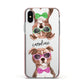 Personalised Staffordshire Bull Terrier Apple iPhone Xs Impact Case Pink Edge on Silver Phone