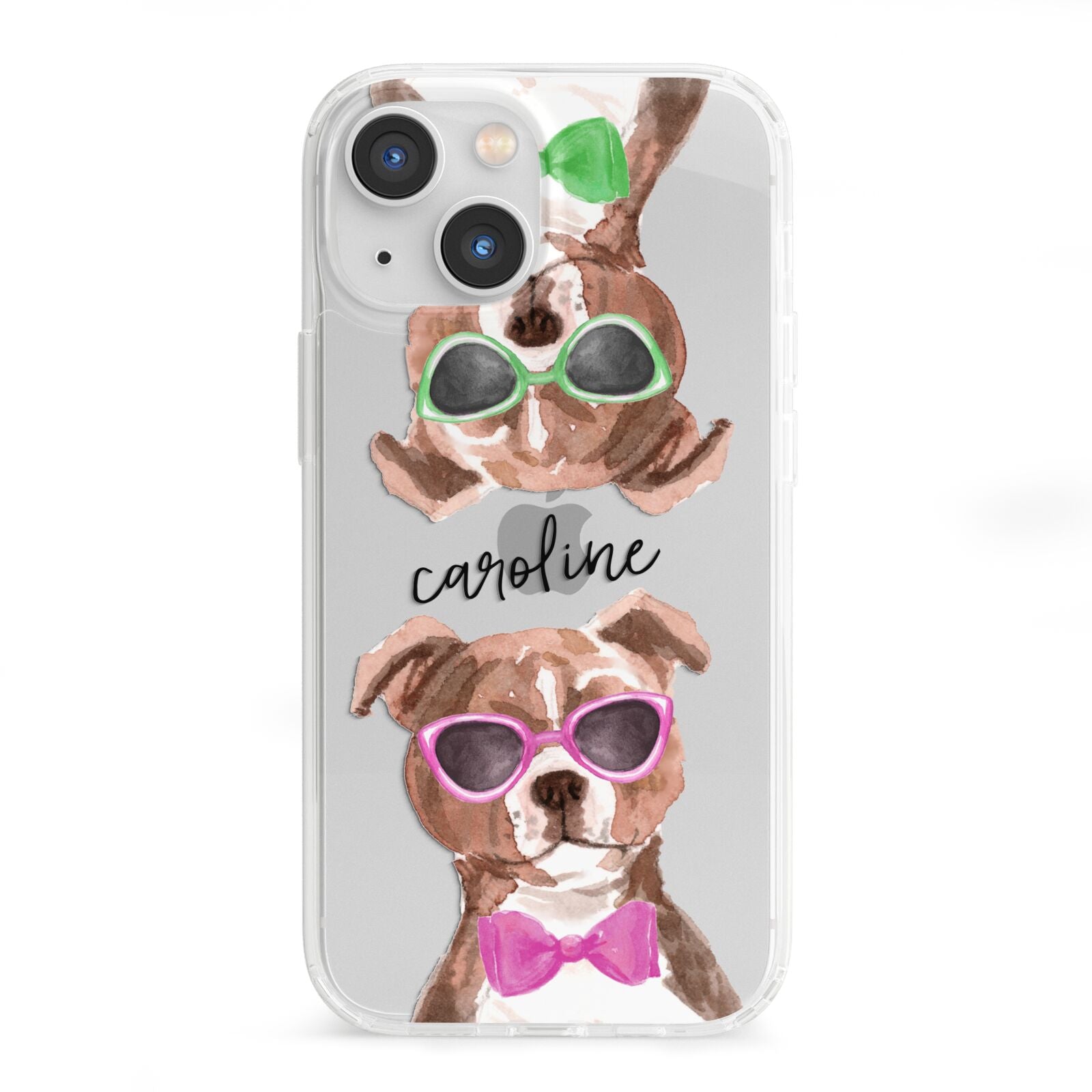 Personalised Staffordshire Bull Terrier iPhone 13 Mini Clear Bumper Case