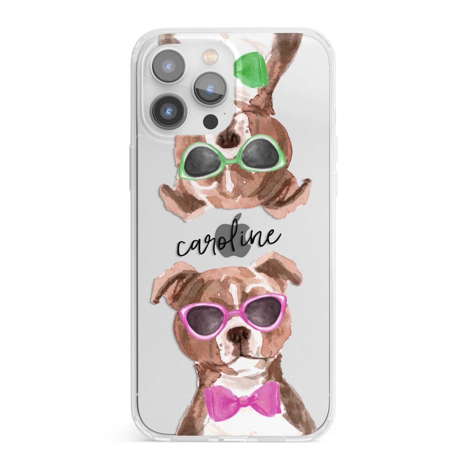 Personalised Staffordshire Bull Terrier iPhone 13 Pro Max Clear Bumper Case