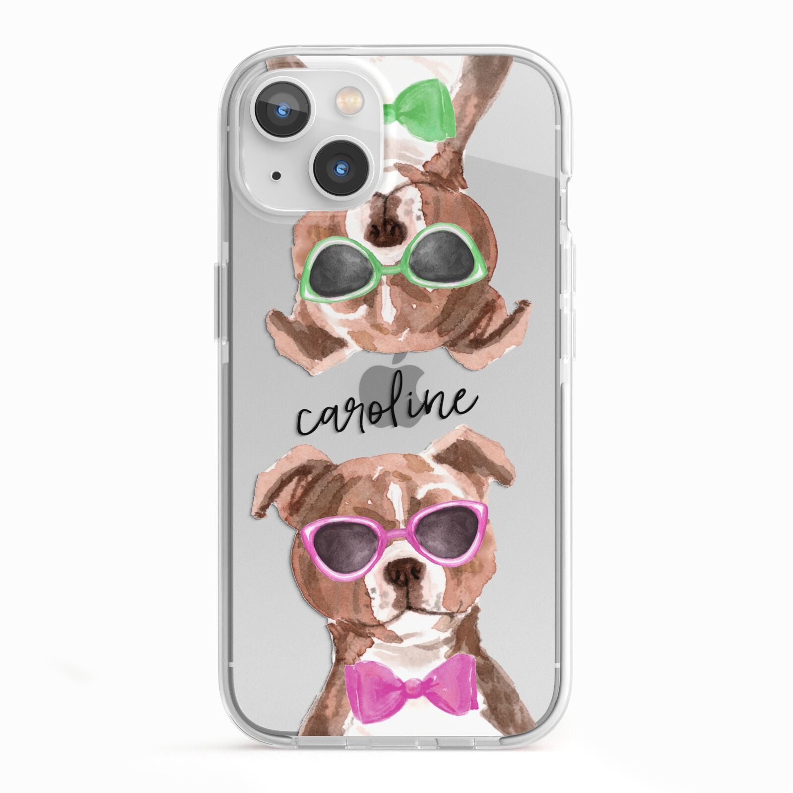 Personalised Staffordshire Bull Terrier iPhone 13 TPU Impact Case with White Edges