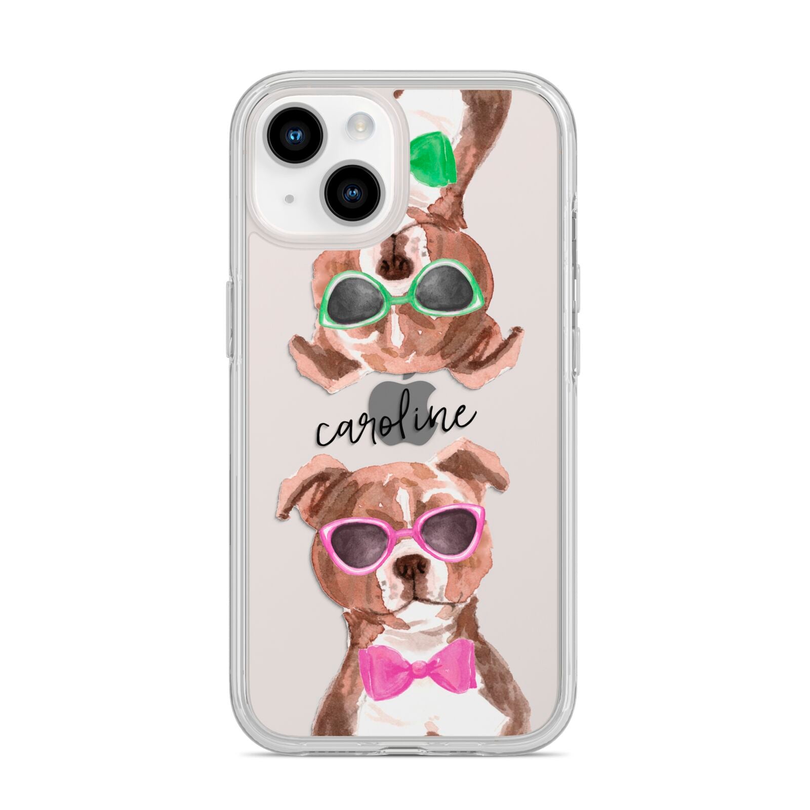 Personalised Staffordshire Bull Terrier iPhone 14 Clear Tough Case Starlight