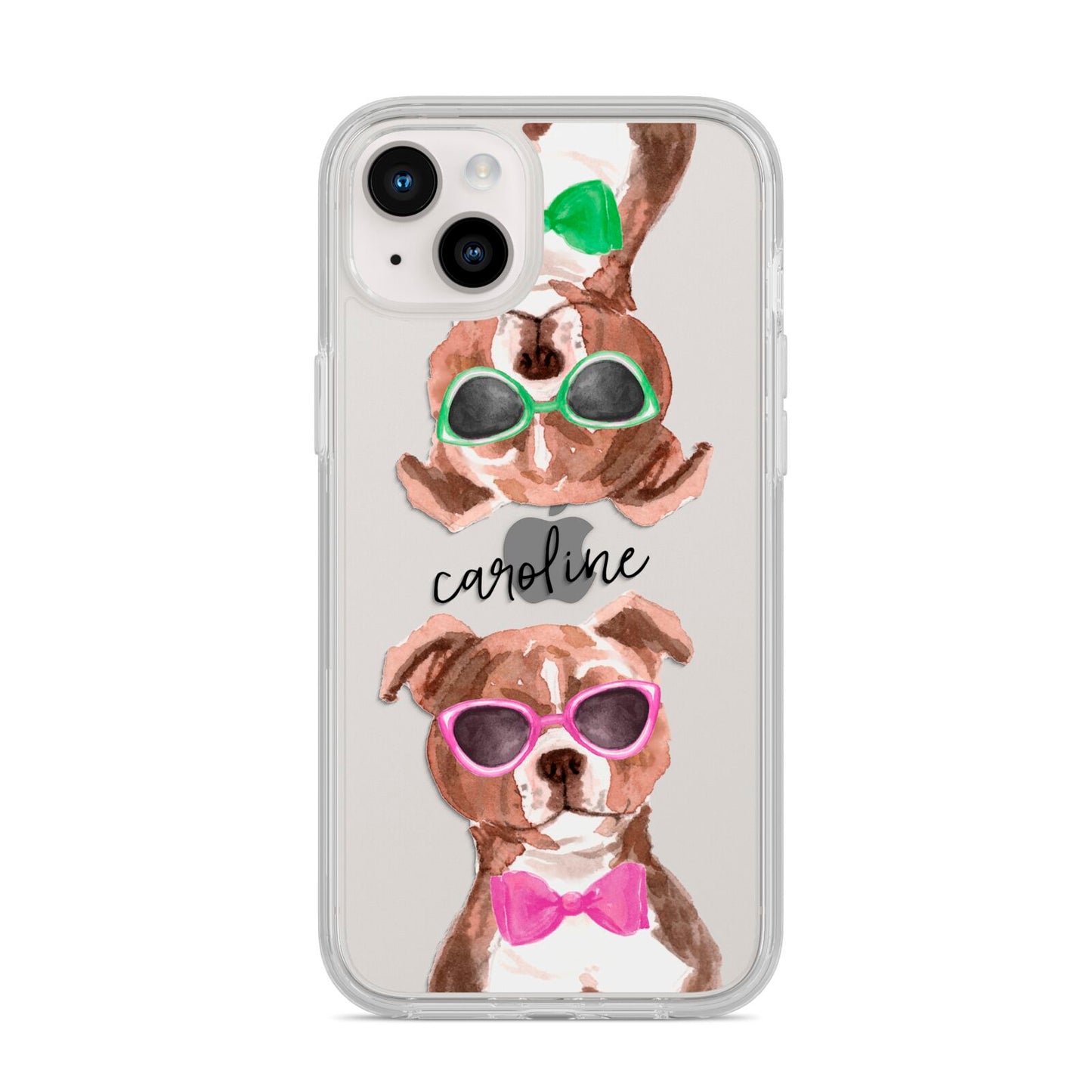 Personalised Staffordshire Bull Terrier iPhone 14 Plus Clear Tough Case Starlight