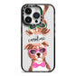Personalised Staffordshire Bull Terrier iPhone 14 Pro Black Impact Case on Silver phone