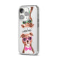 Personalised Staffordshire Bull Terrier iPhone 14 Pro Clear Tough Case Silver Angled Image