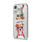 Personalised Staffordshire Bull Terrier iPhone 14 Pro Max Clear Tough Case Silver Angled Image