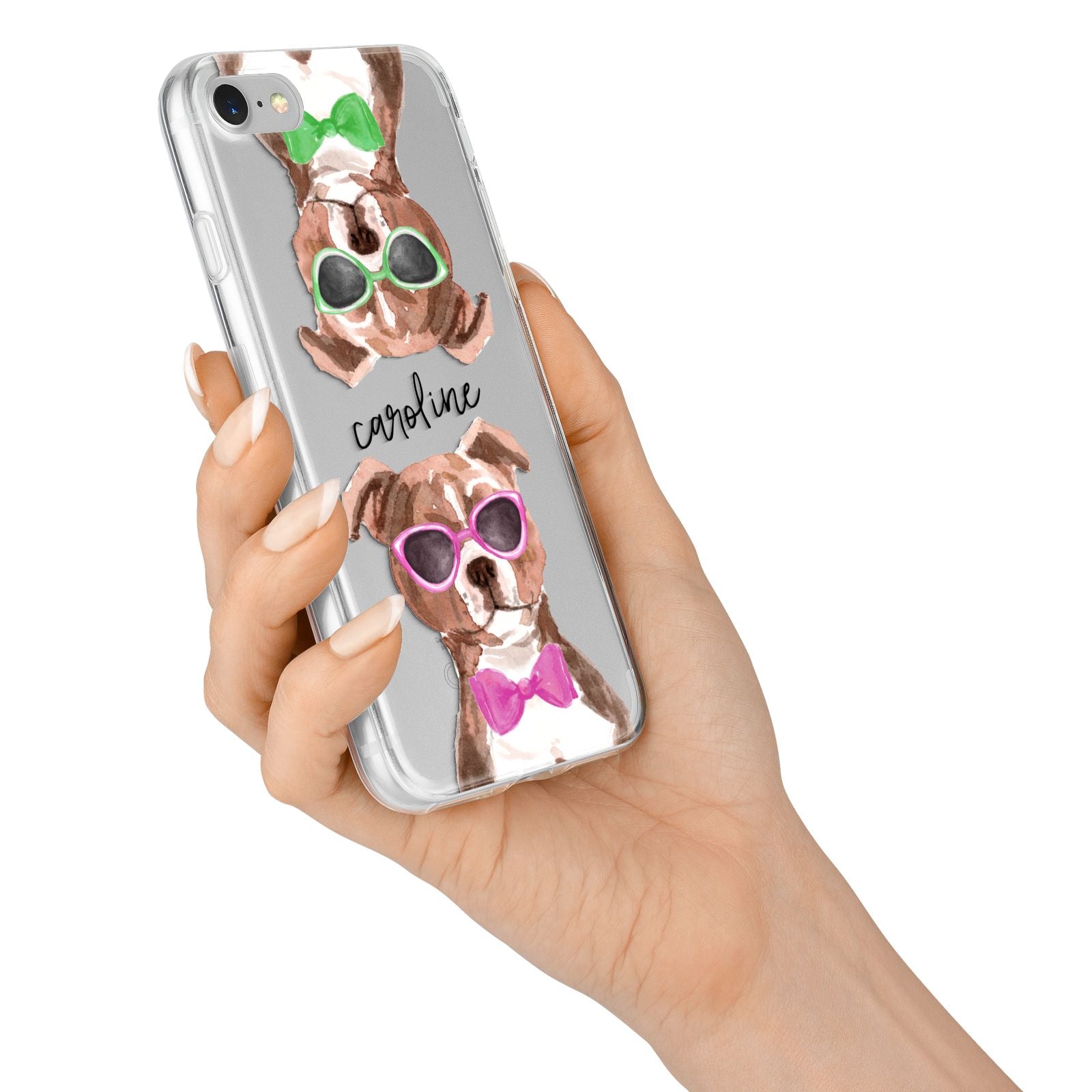 Personalised Staffordshire Bull Terrier iPhone 7 Bumper Case on Silver iPhone Alternative Image