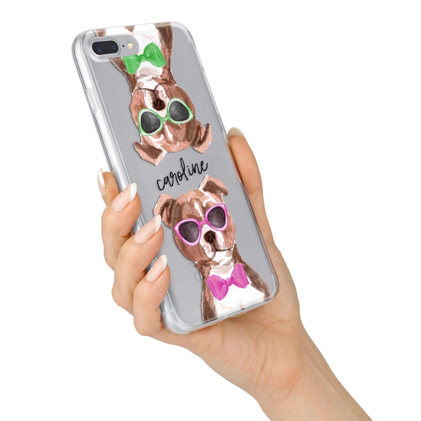 Personalised Staffordshire Bull Terrier iPhone 7 Plus Bumper Case on Silver iPhone Alternative Image