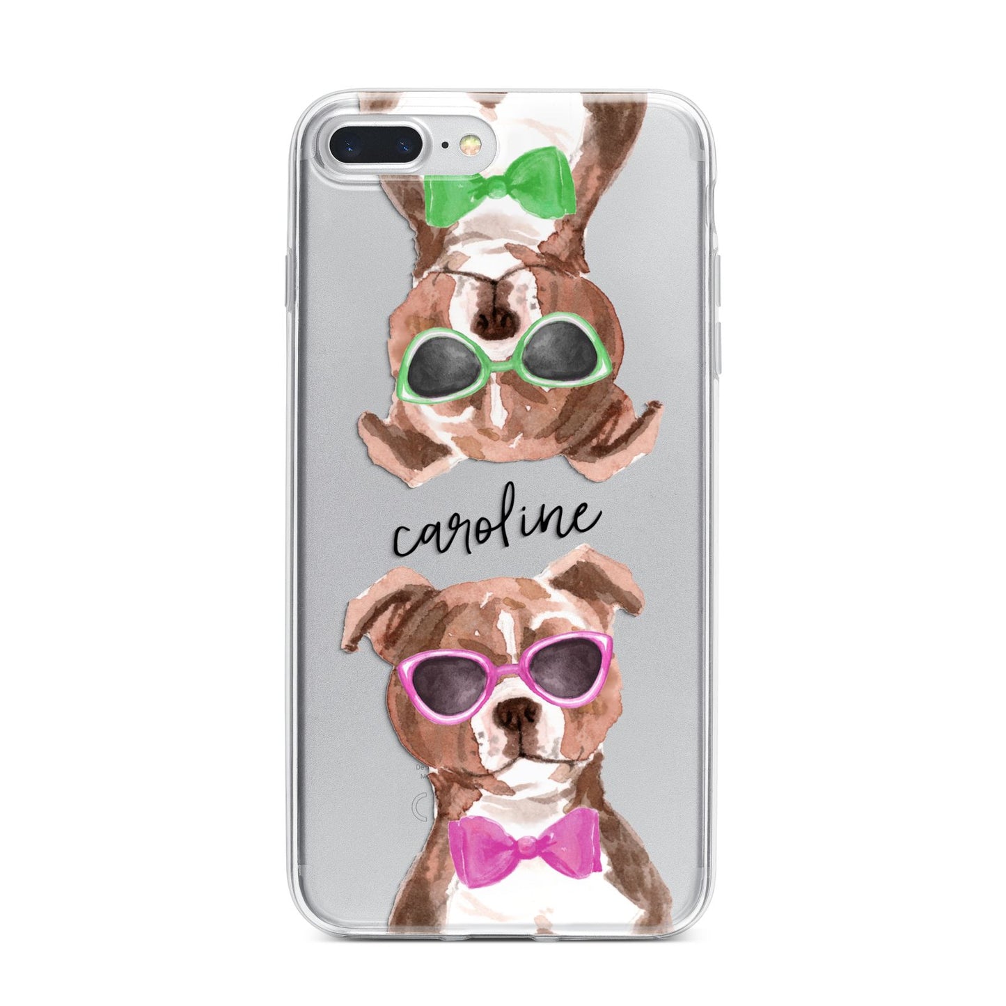 Personalised Staffordshire Bull Terrier iPhone 7 Plus Bumper Case on Silver iPhone