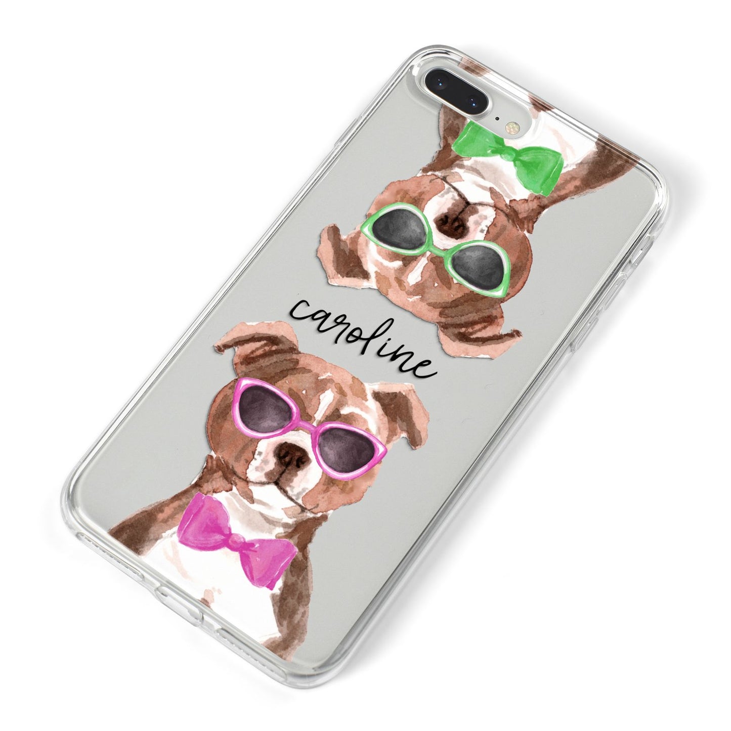Personalised Staffordshire Bull Terrier iPhone 8 Plus Bumper Case on Silver iPhone Alternative Image