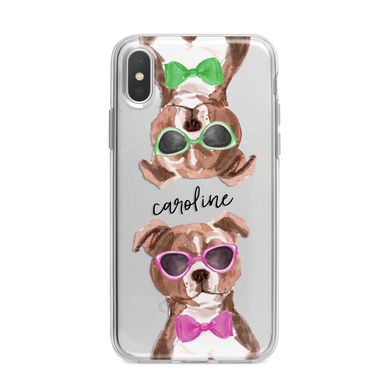Personalised Staffordshire Bull Terrier iPhone X Bumper Case on Silver iPhone Alternative Image 1