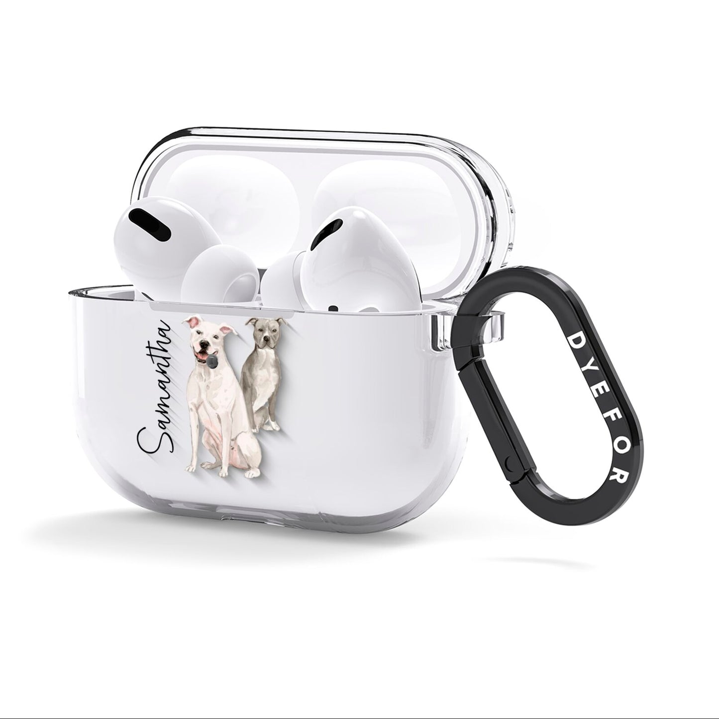 Personalised Staffordshire Dog AirPods Clear Case 3rd Gen Side Image