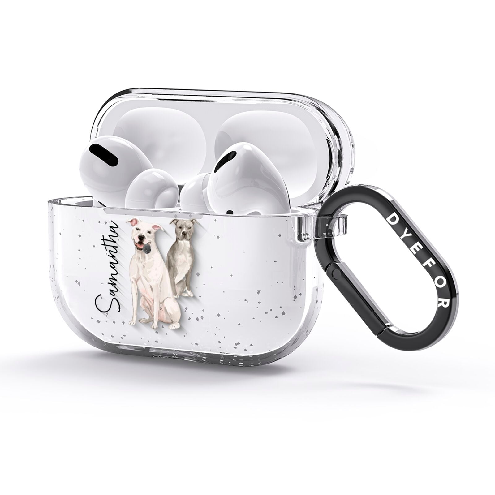 Personalised Staffordshire Dog AirPods Glitter Case 3rd Gen Side Image