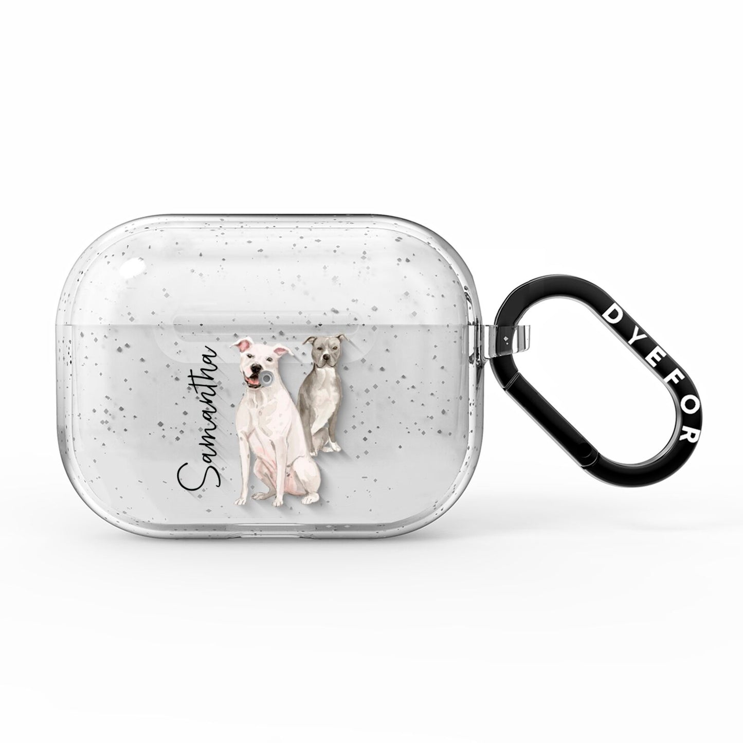 Personalised Staffordshire Dog AirPods Pro Glitter Case