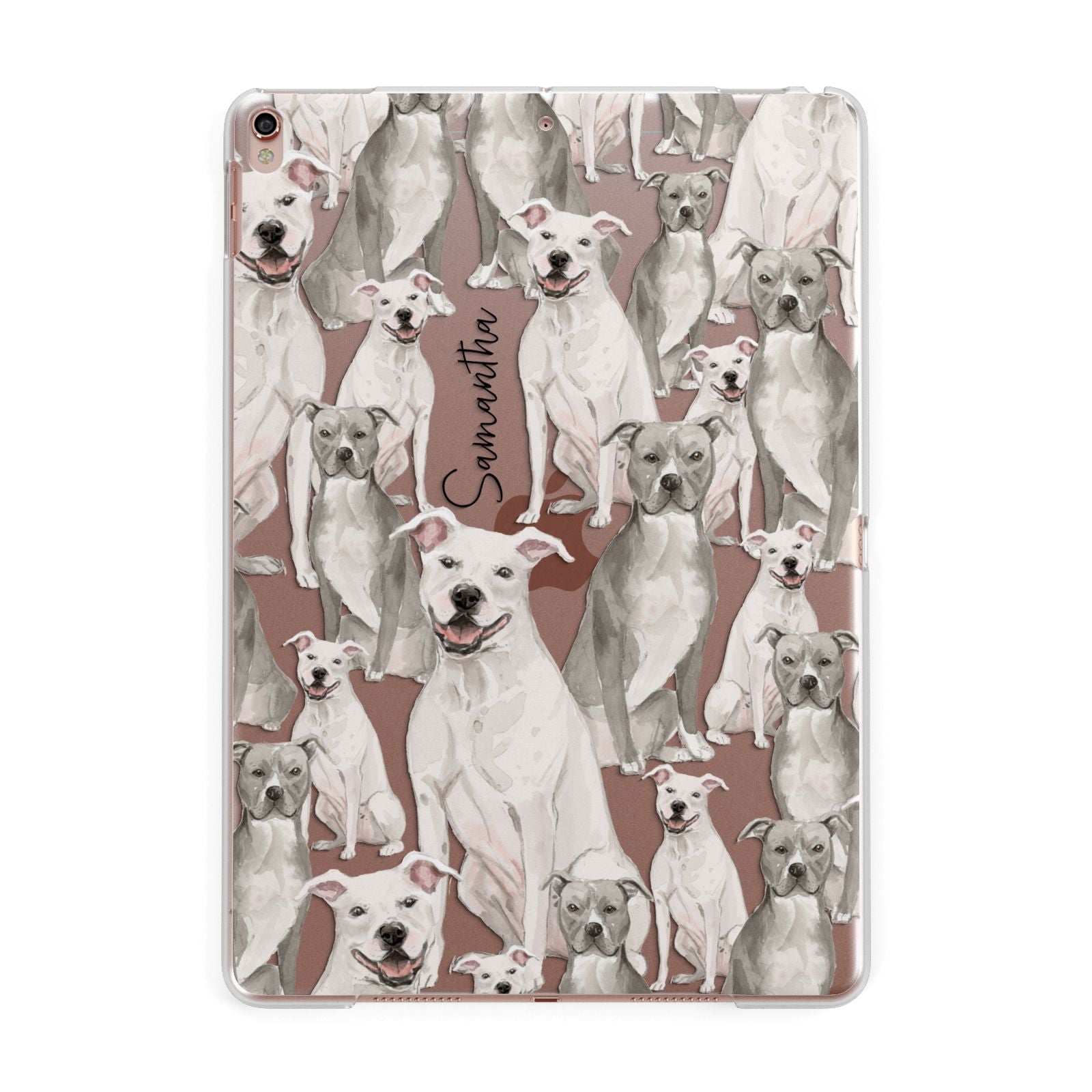 Personalised Staffordshire Dog Apple iPad Rose Gold Case