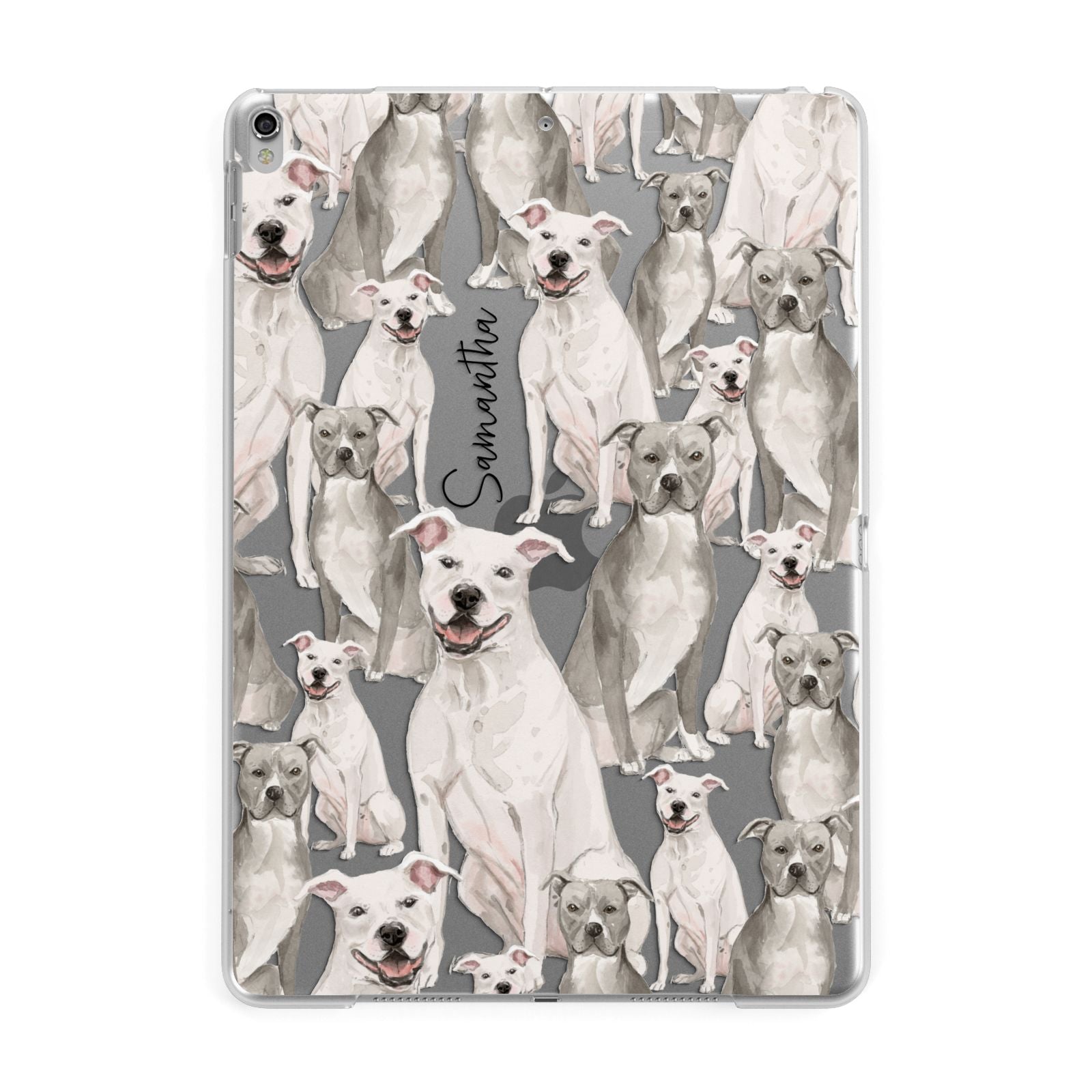 Personalised Staffordshire Dog Apple iPad Silver Case