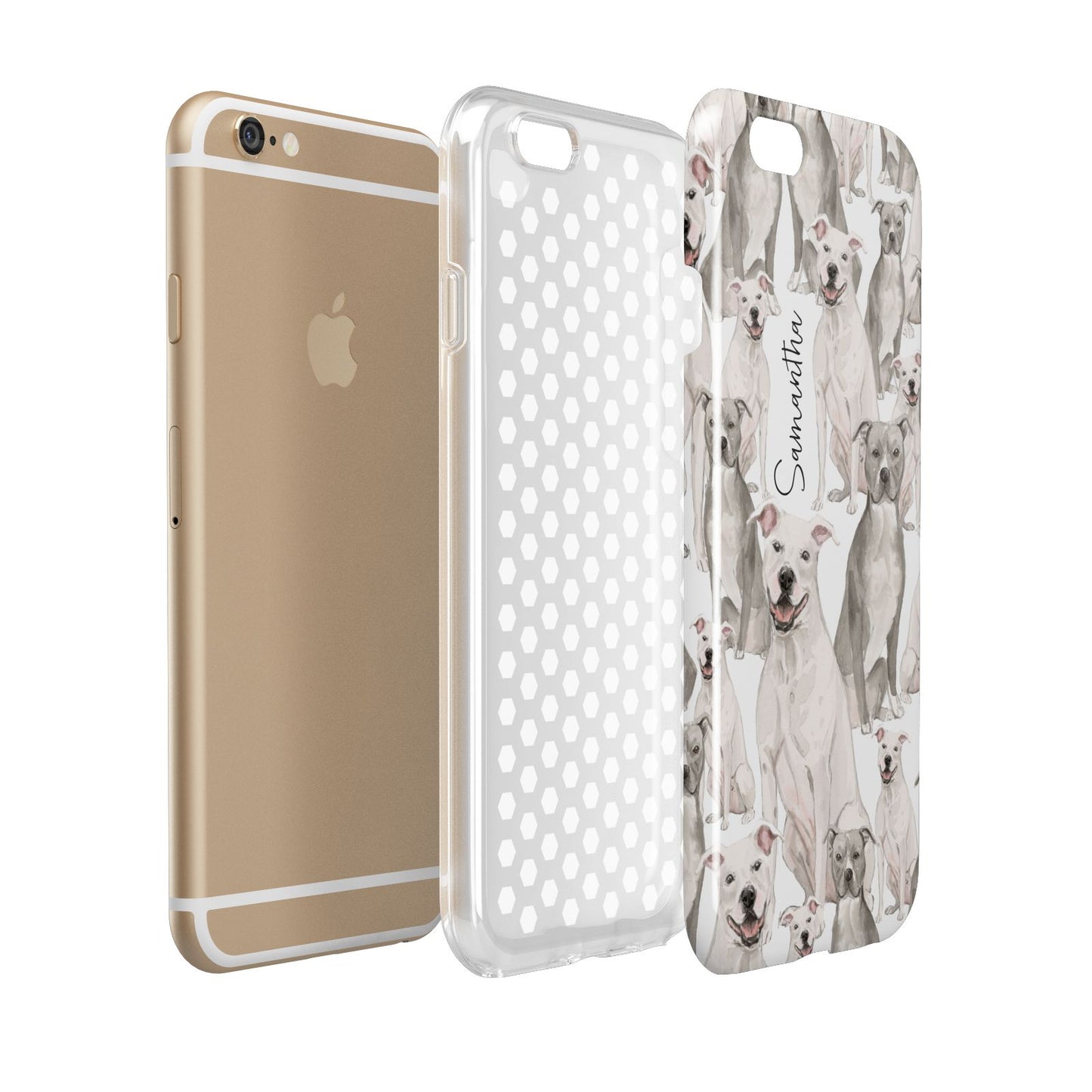 Personalised Staffordshire Dog Apple iPhone 6 3D Tough Case Expanded view