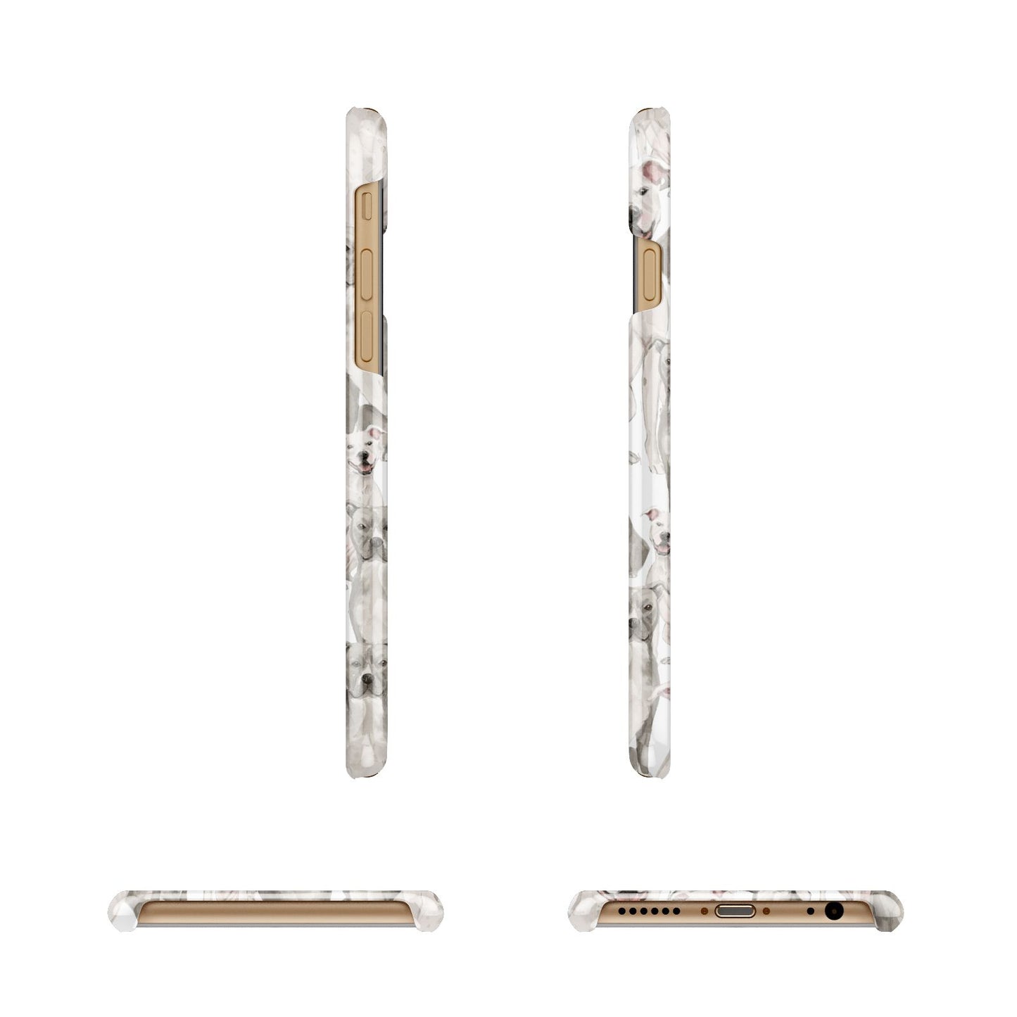 Personalised Staffordshire Dog Apple iPhone 6 3D Wrap Snap Case Angled Images