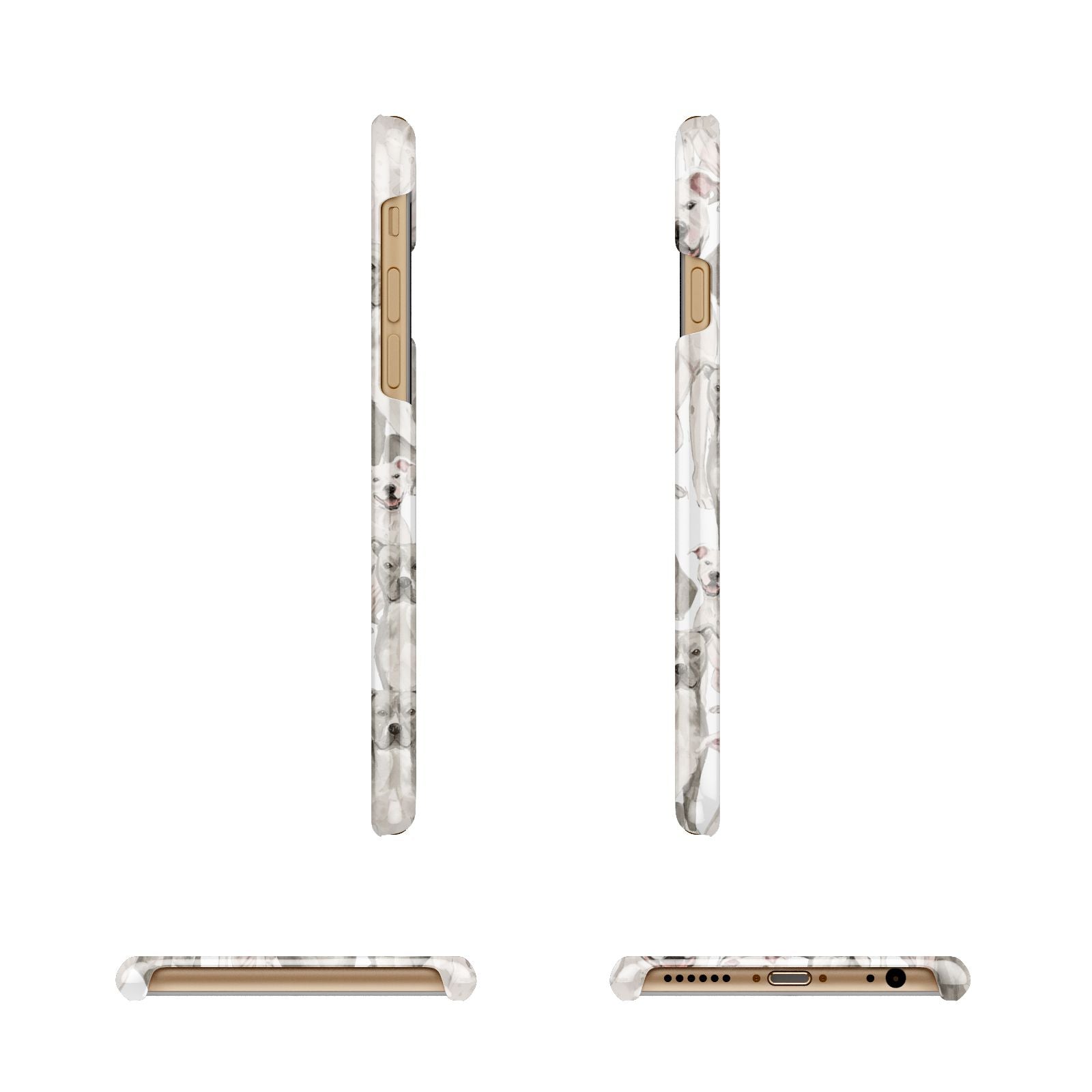 Personalised Staffordshire Dog Apple iPhone 6 3D Wrap Snap Case Angled Images