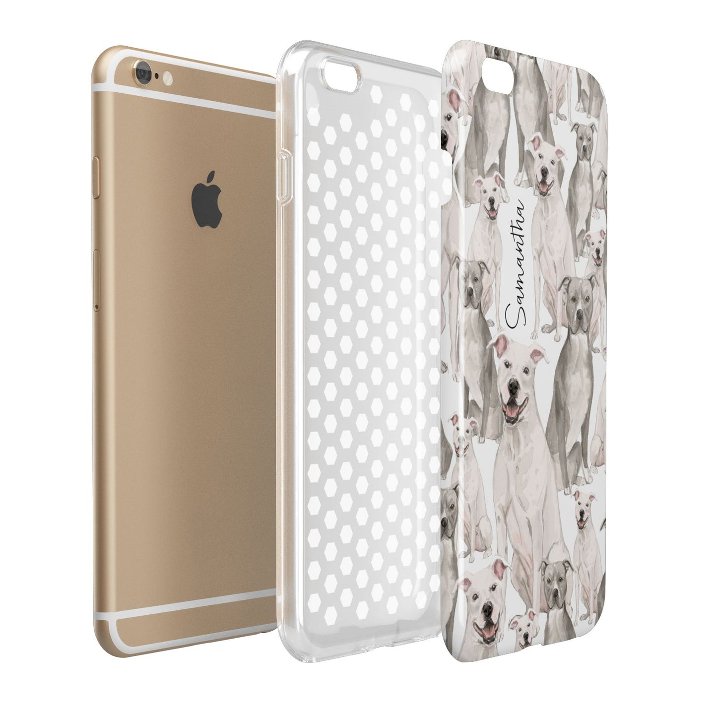 Personalised Staffordshire Dog Apple iPhone 6 Plus 3D Tough Case