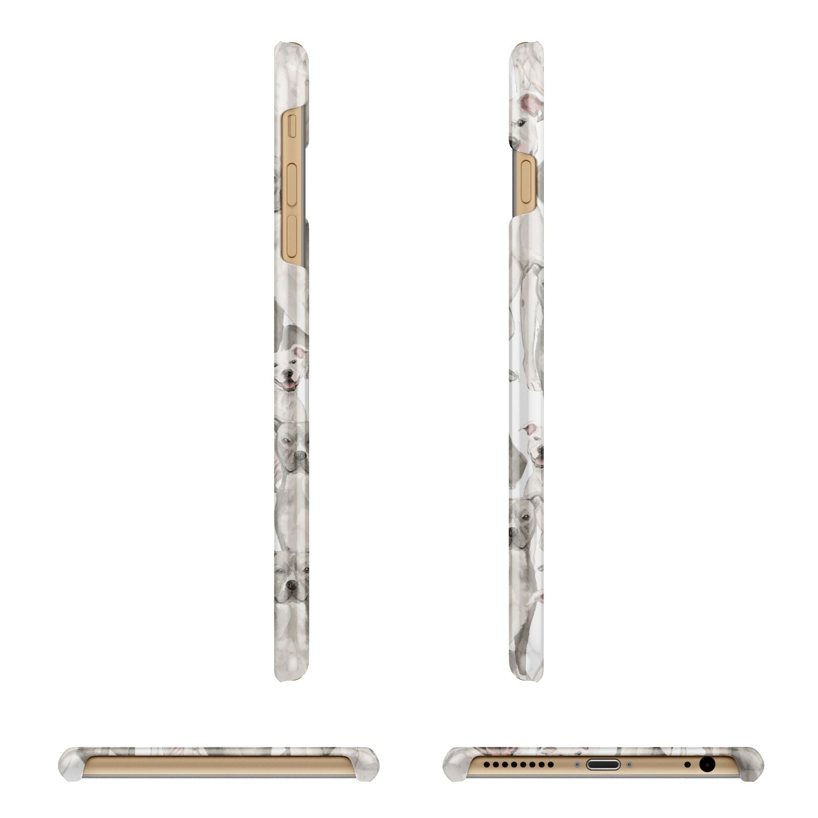 Personalised Staffordshire Dog Apple iPhone 6 Plus 3D Wrap Snap Case Angled Images