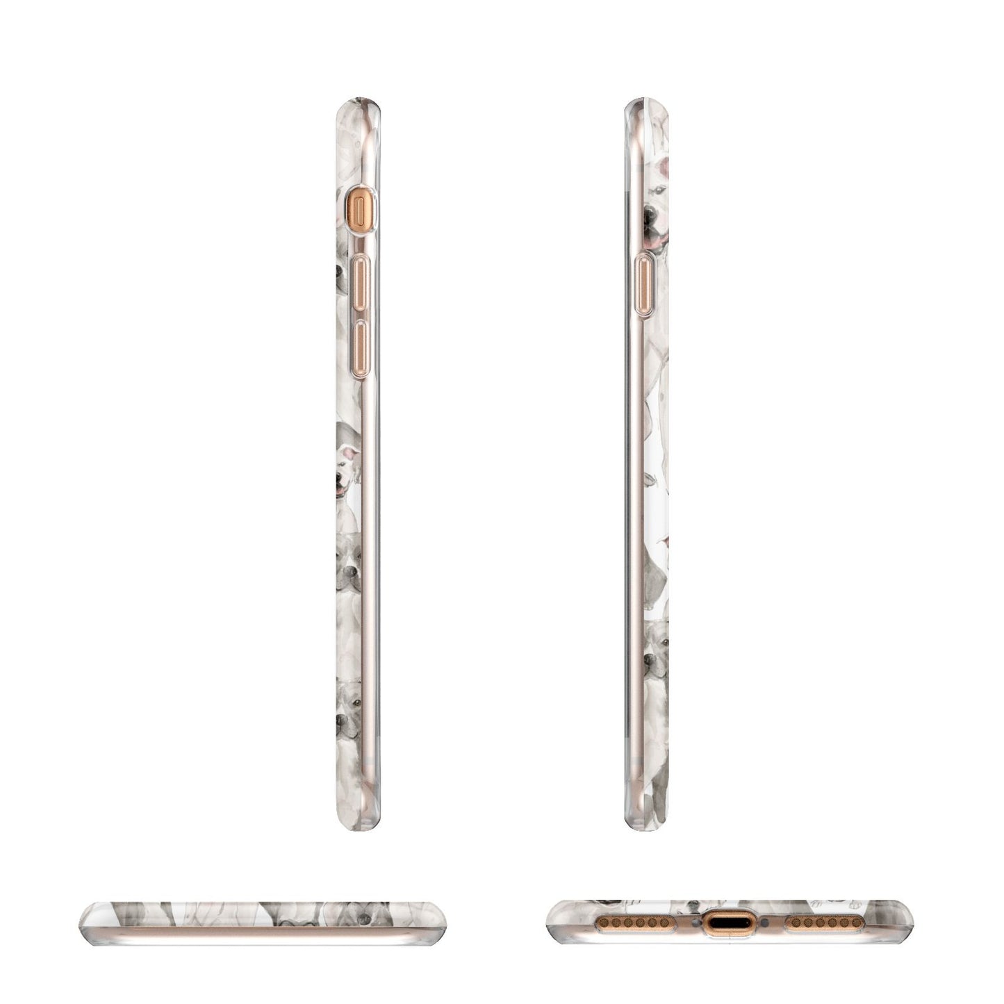 Personalised Staffordshire Dog Apple iPhone 7 8 3D Wrap Tough Case Alternative Image Angles