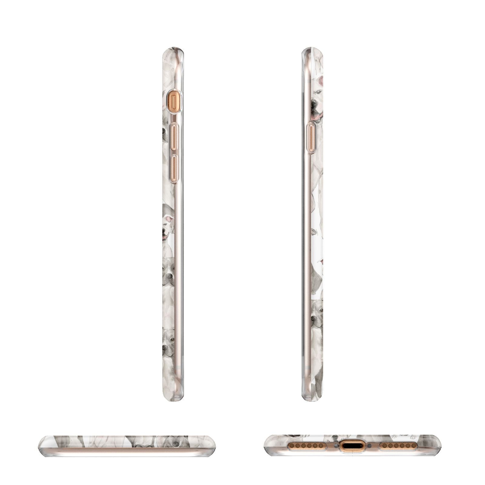 Personalised Staffordshire Dog Apple iPhone 7 8 3D Wrap Tough Case Alternative Image Angles