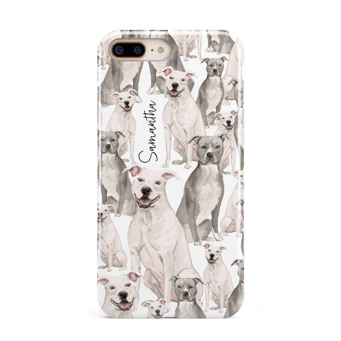 Personalised Staffordshire Dog Apple iPhone 7 8 Plus 3D Tough Case