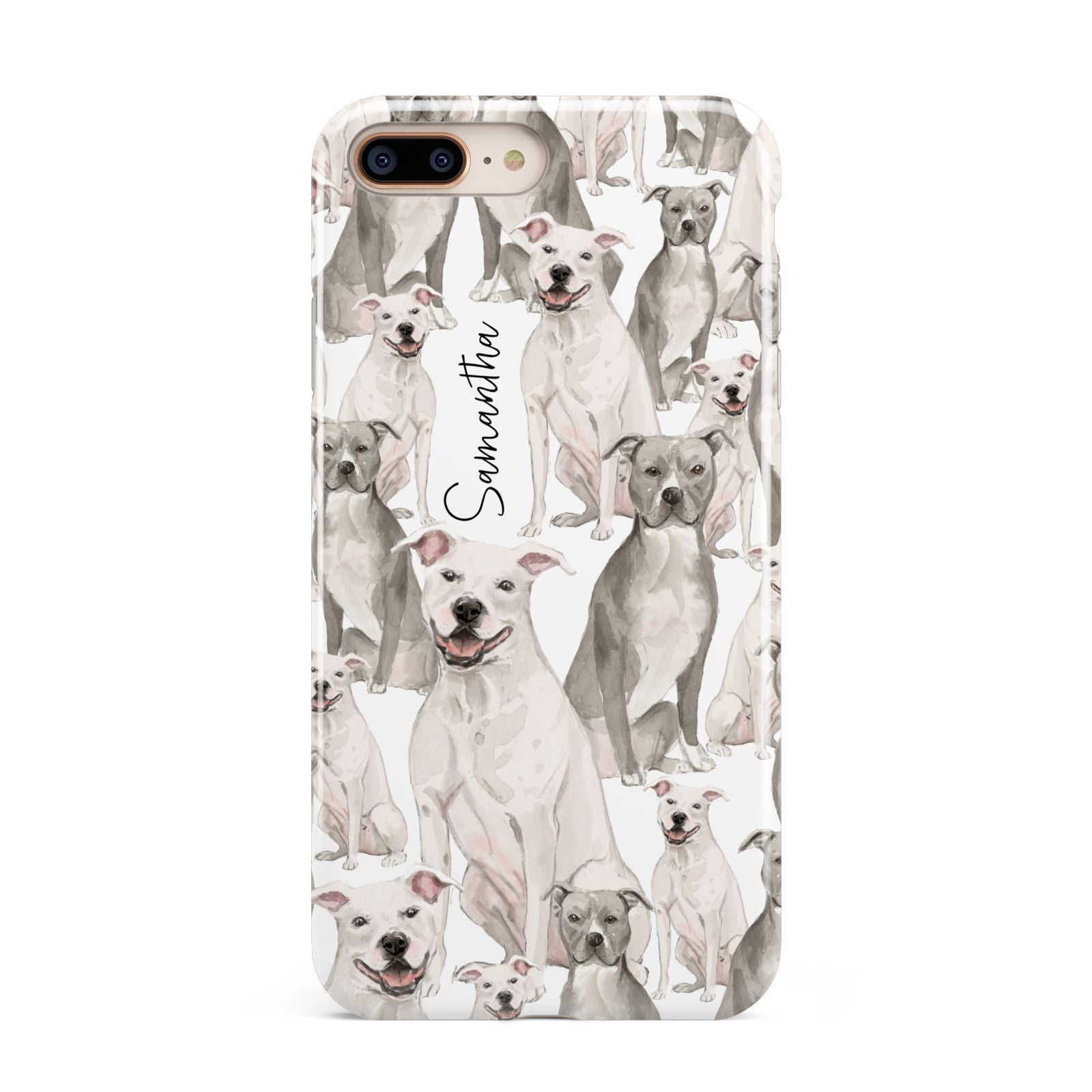 Personalised Staffordshire Dog Apple iPhone 7 8 Plus 3D Tough Case