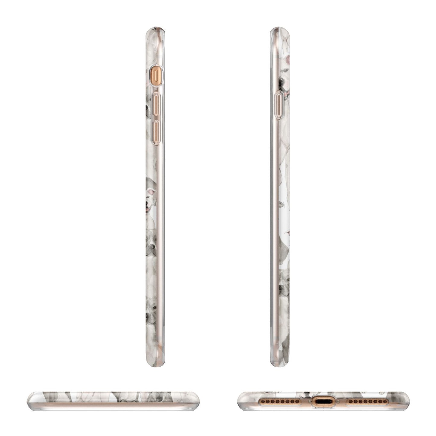 Personalised Staffordshire Dog Apple iPhone 7 8 Plus 3D Wrap Tough Case Alternative Image Angles